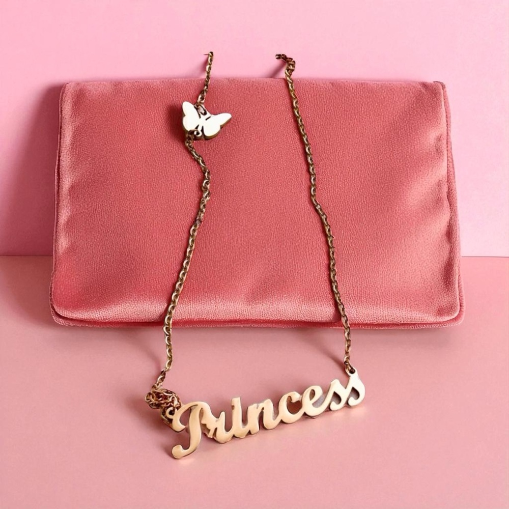 Rose Gold Titanium Stainless Steel Princess Necklace Custom Handcrafted
